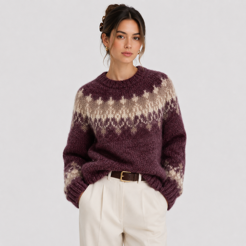 Pull Jacquard Norvégien Femme Solène