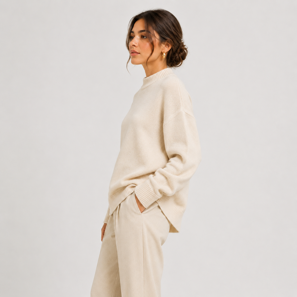 Pull Oversize Col Montant en Maille Femme Charlotte