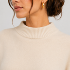 Pull Oversize Col Montant en Maille Femme Charlotte