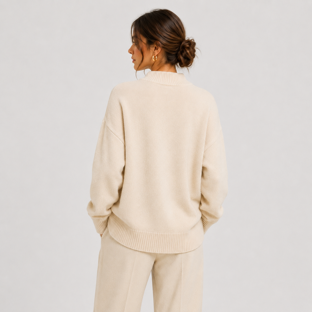 Pull Oversize Col Montant en Maille Femme Charlotte