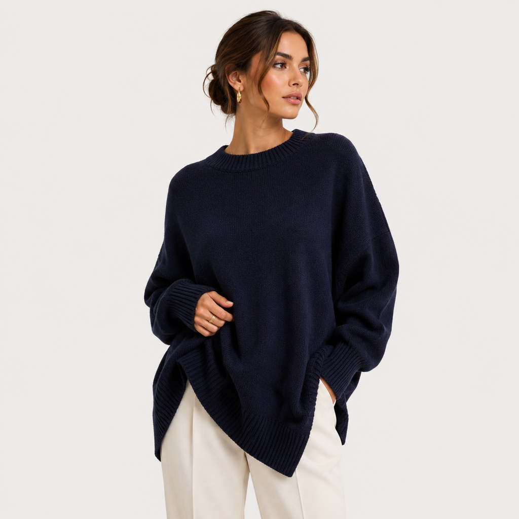 Pull Oversize Col Montant en Maille Femme Charlotte