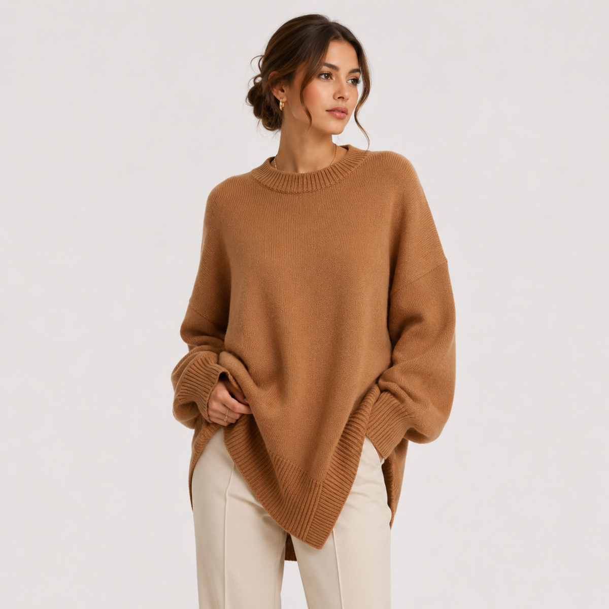 Pull Oversize Col Montant en Maille Femme Charlotte
