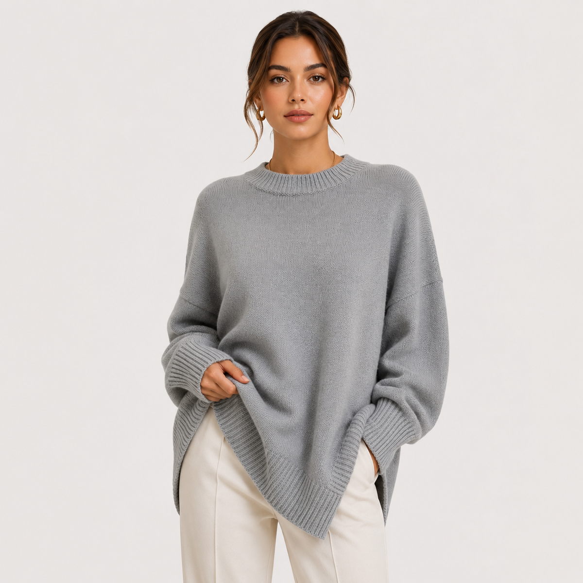 Pull Oversize Col Montant en Maille Femme Charlotte