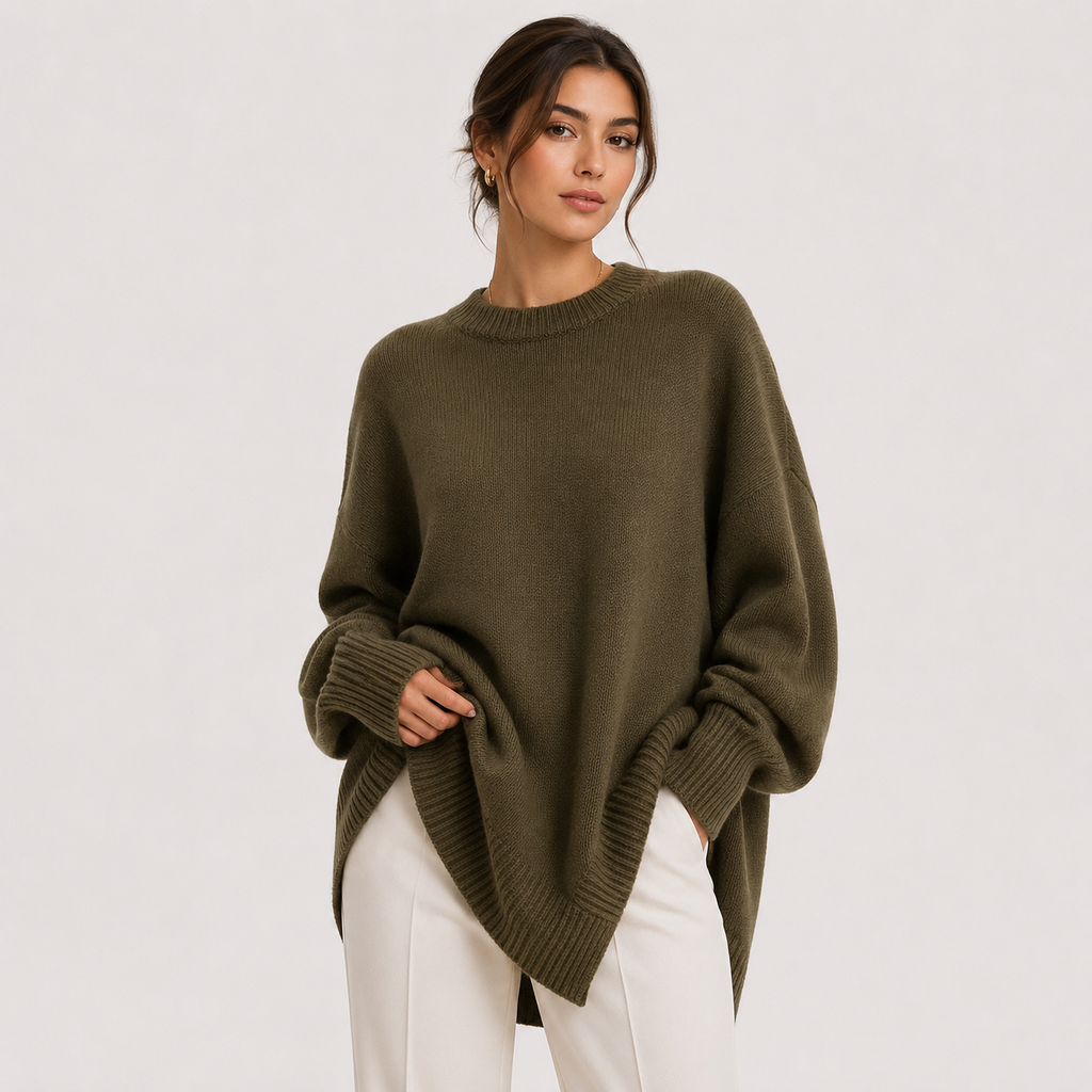 Pull Oversize Col Montant en Maille Femme Charlotte