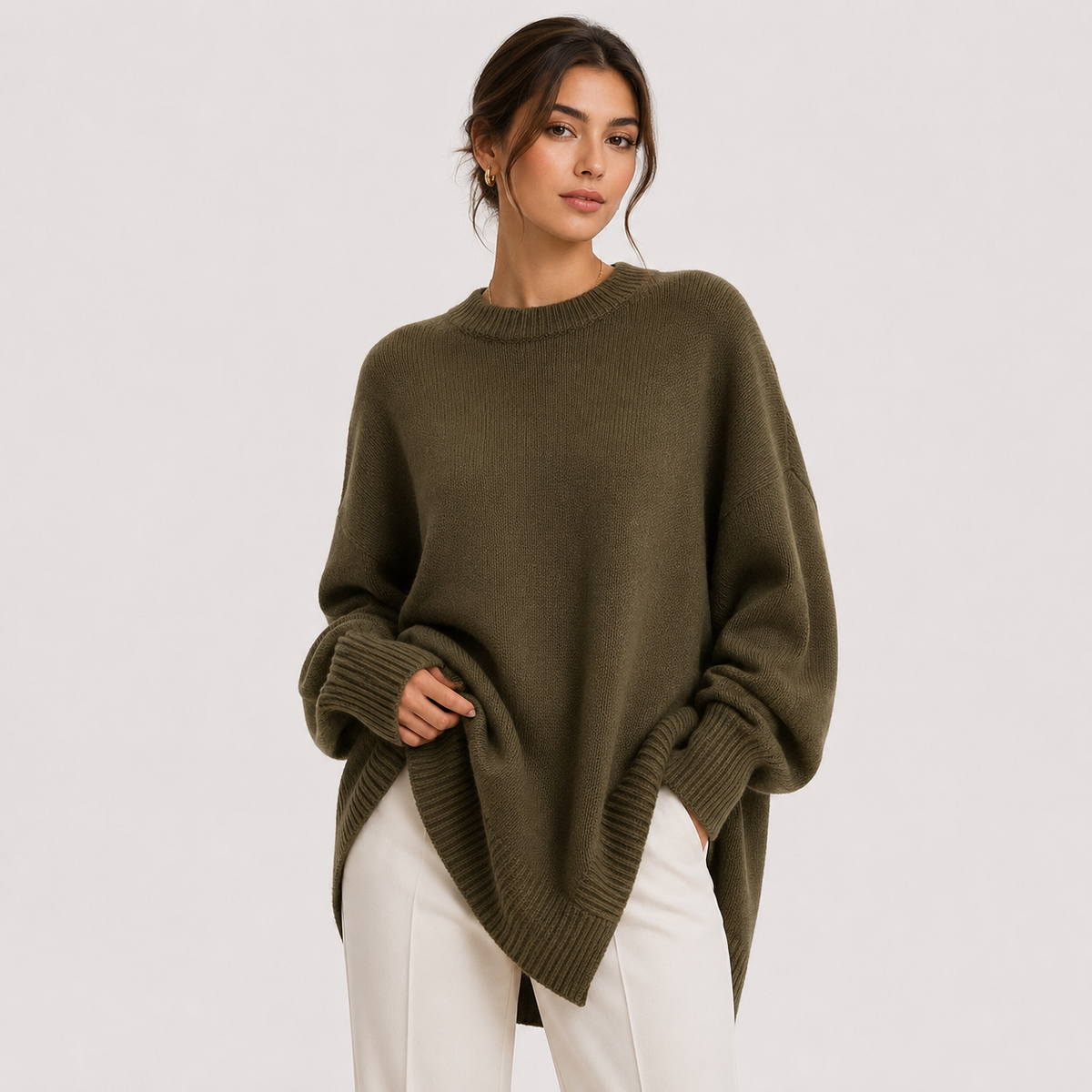 Pull Oversize Col Montant en Maille Femme Charlotte