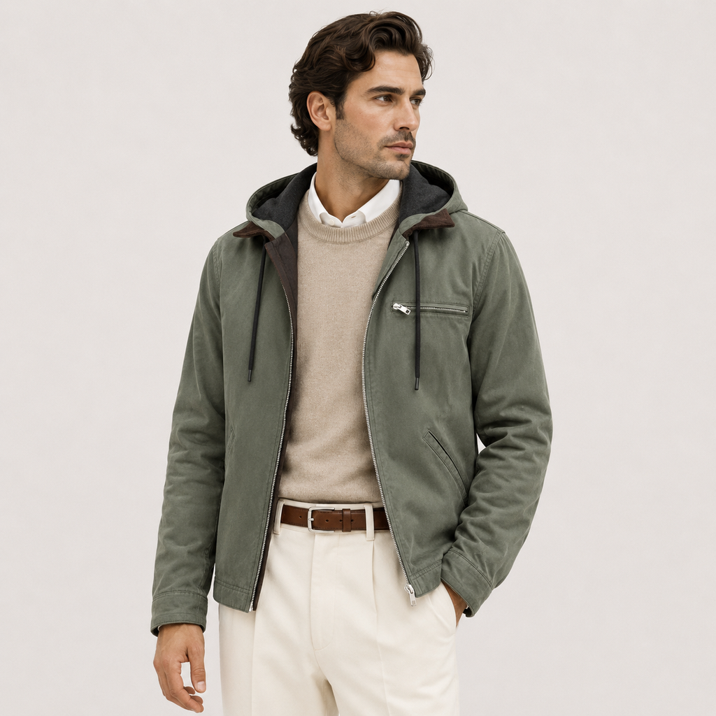 Veste Hiver à Capuche Doublée Polaire Homme Florian