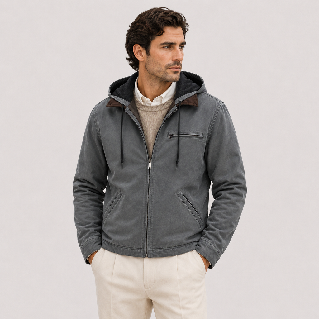 Veste Hiver à Capuche Doublée Polaire Homme Florian