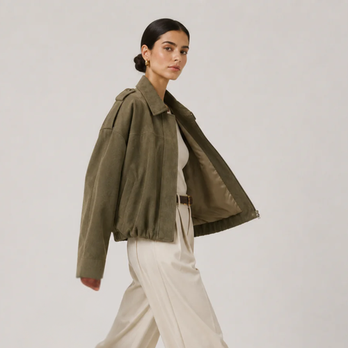 Veste Aspect Daim Oversize Femme Camille