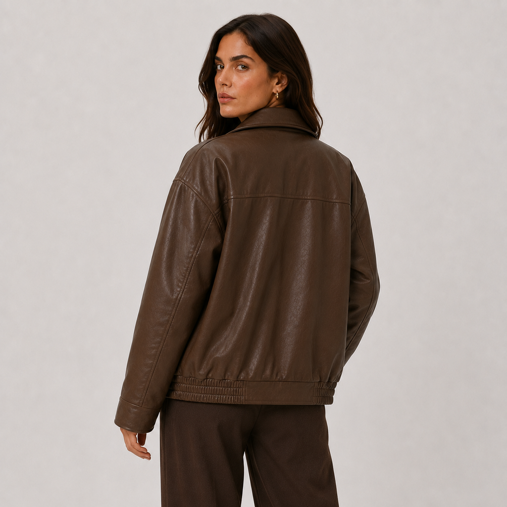 Veste Simili Cuir Oversize Femme Louise