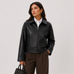 Veste Simili Cuir Oversize Femme Louise