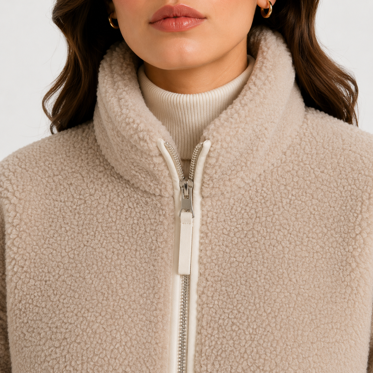 Veste Sherpa Zippée Femme Nina