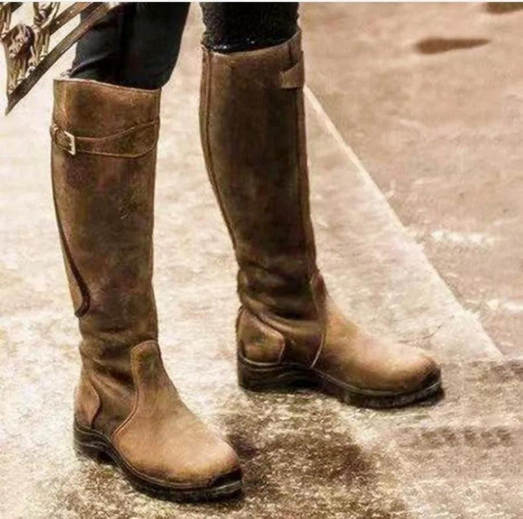 Bottes Cavalières Hautes Plates Femme Capucine