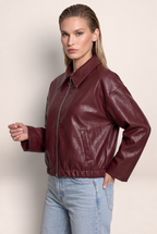 Veste Simili Cuir Bordeaux Femme Tatiana