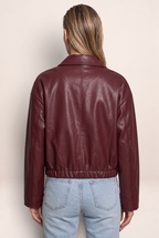 Veste Simili Cuir Bordeaux Femme Tatiana