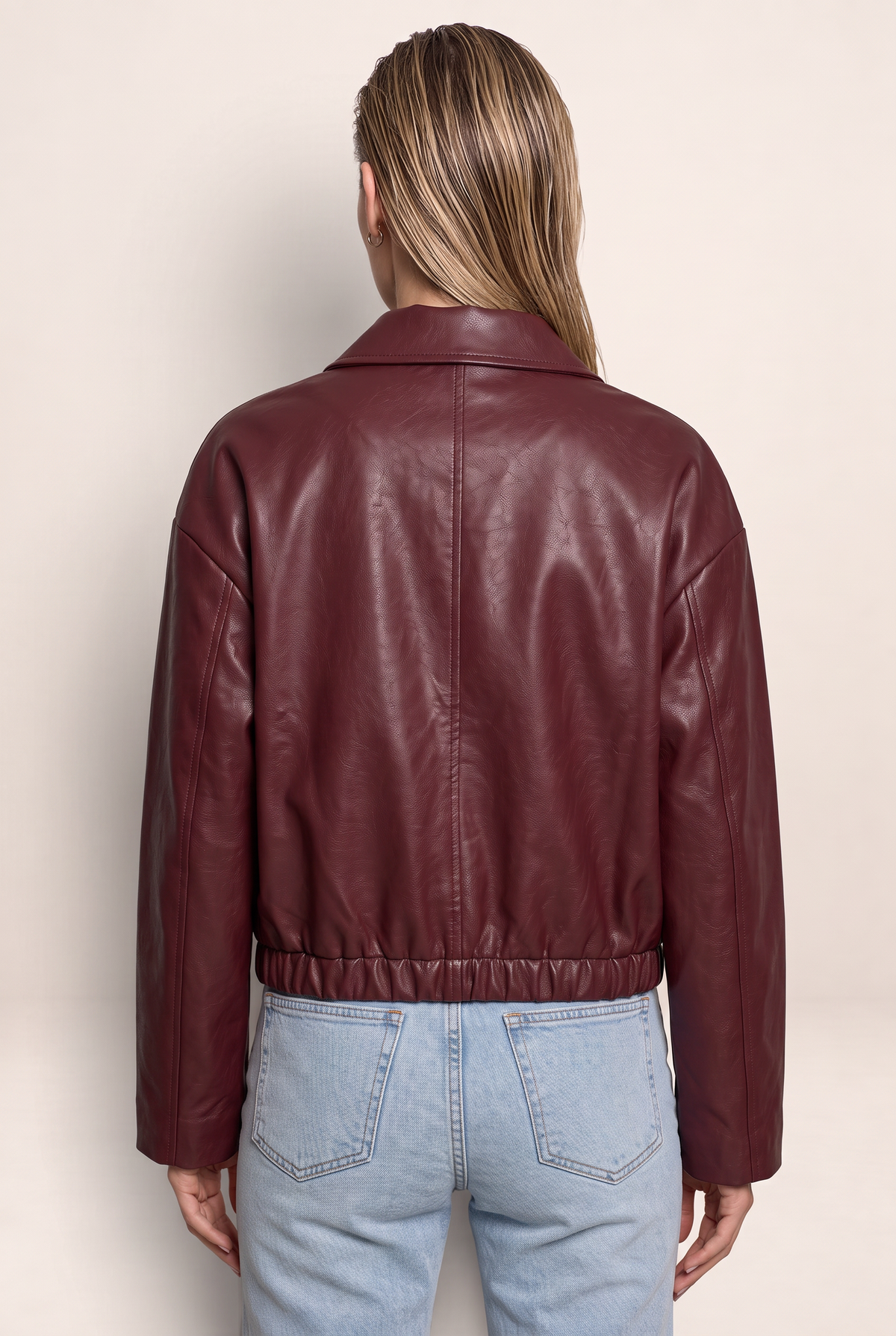 Veste Simili Cuir Bordeaux Femme Tatiana