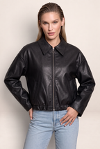Veste Simili Cuir Bordeaux Femme Tatiana