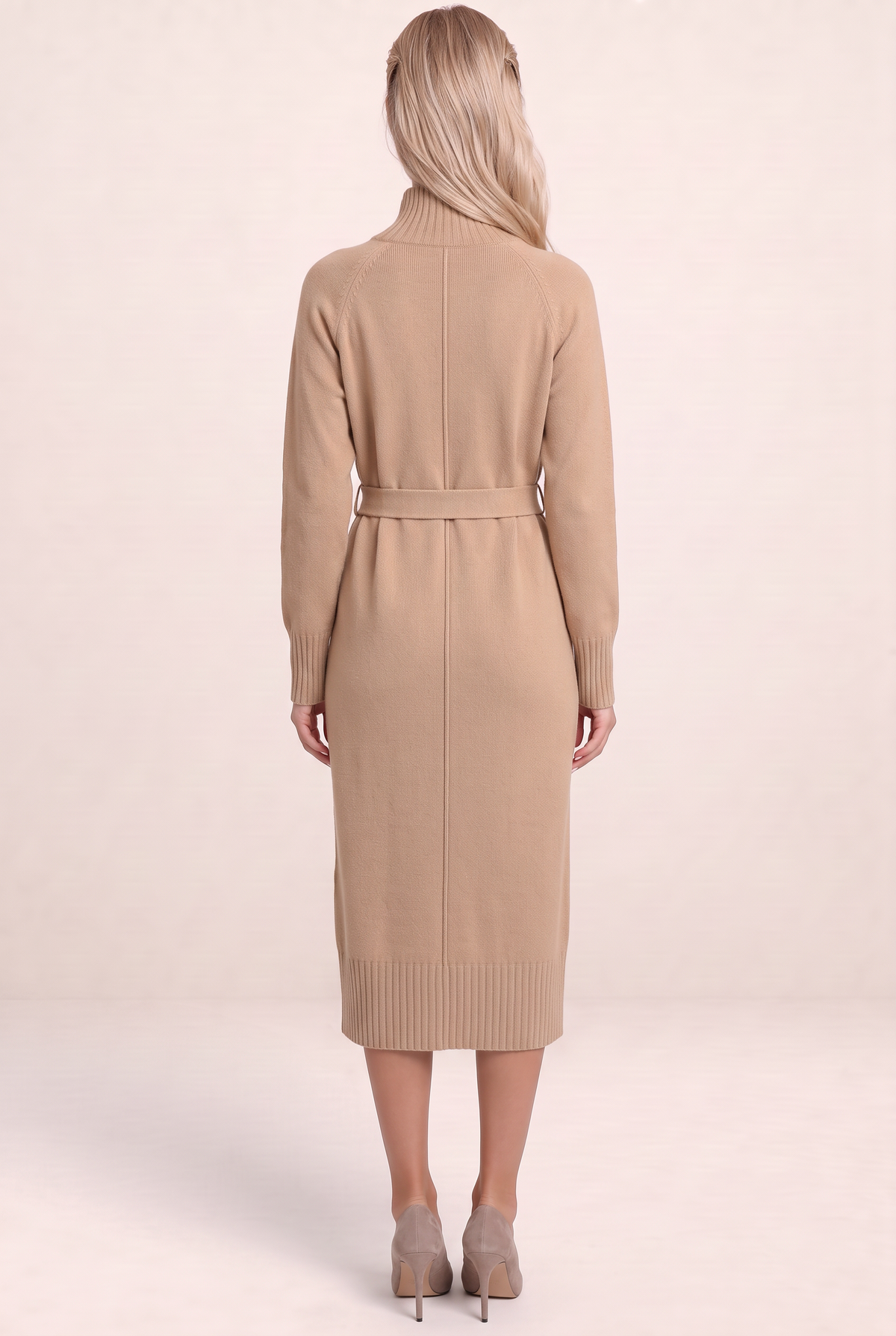 Robe Pull Col Roulé Ceinturée Femme Maud