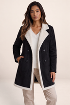Manteau Peau Lainée Aspect Daim Femme Sabine