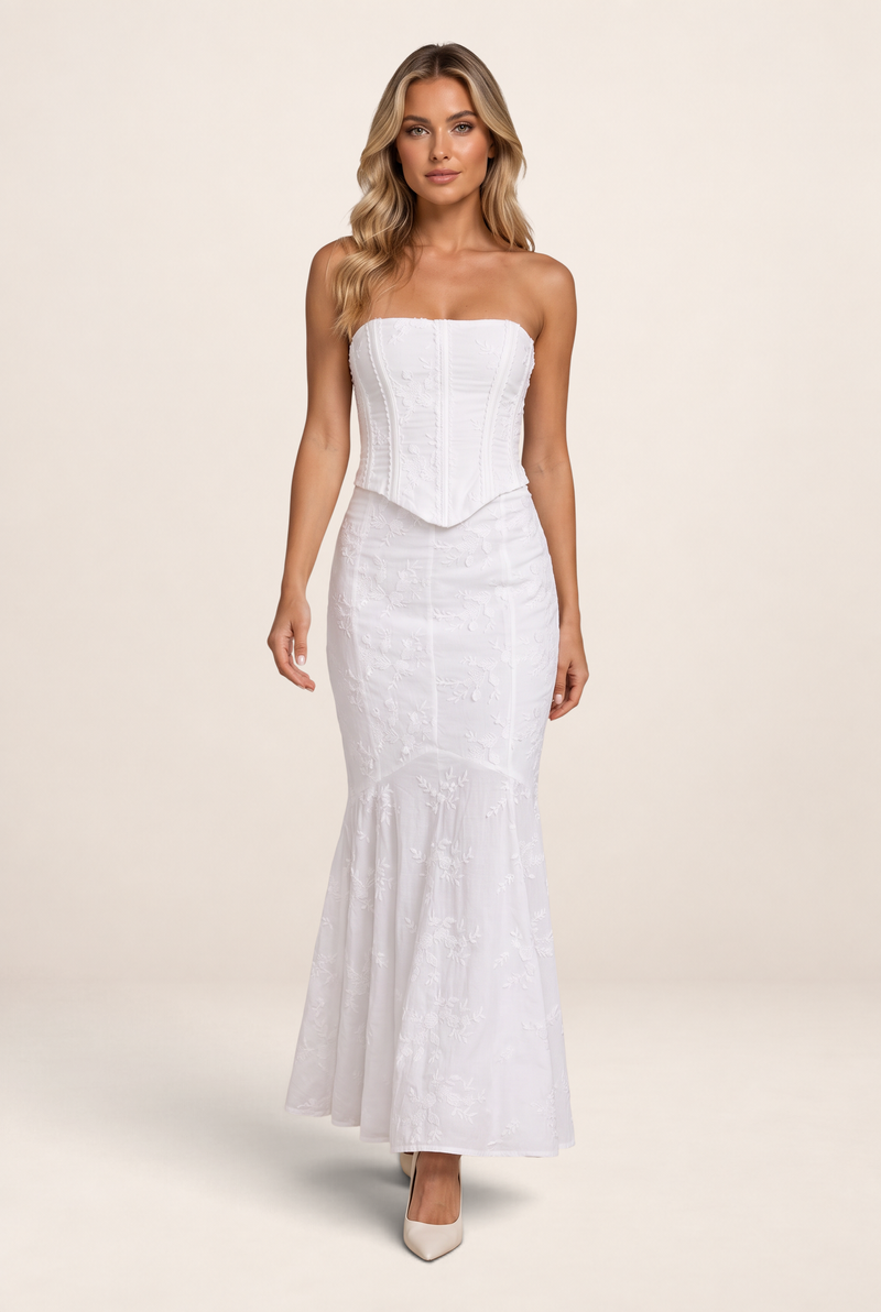 Robe Sirène Dentelle Blanche Femme Daphnée