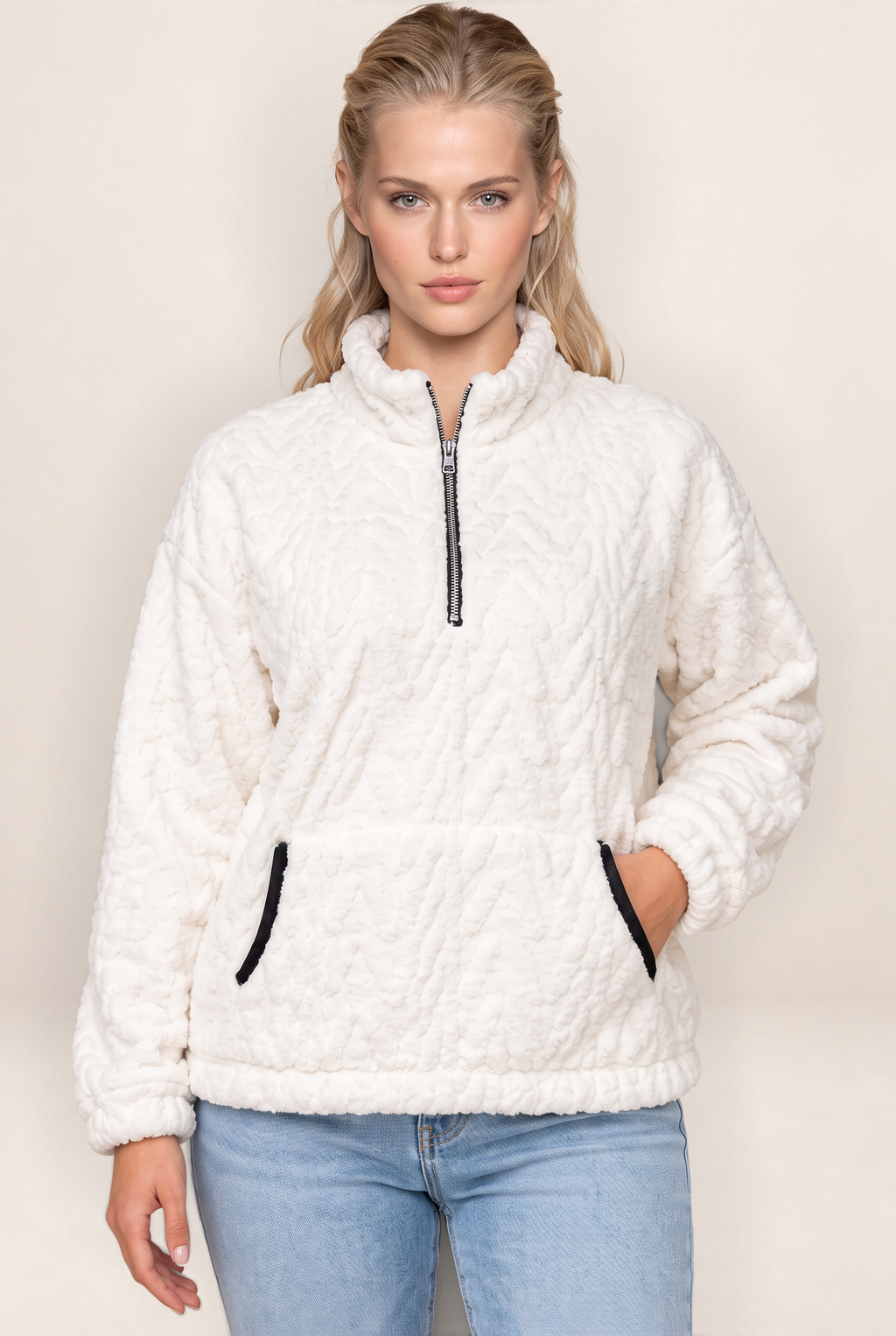 Polaire Demi Zip Col Montant Femme Priscille