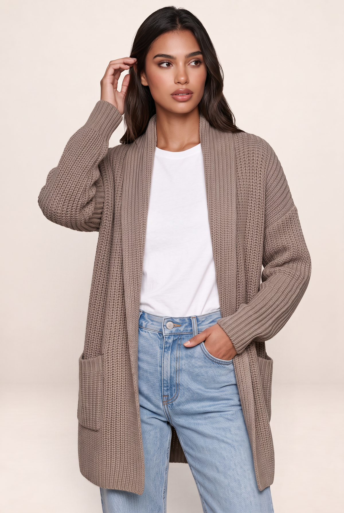 Gilet Long à Poches Femme Thaïs