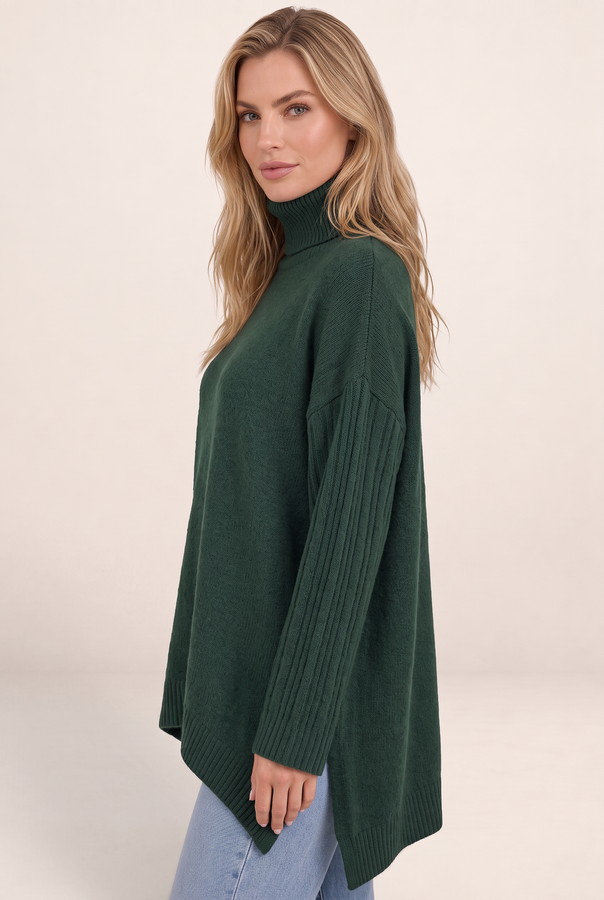 Pull Col Roulé Oversize Long Femme Noémie