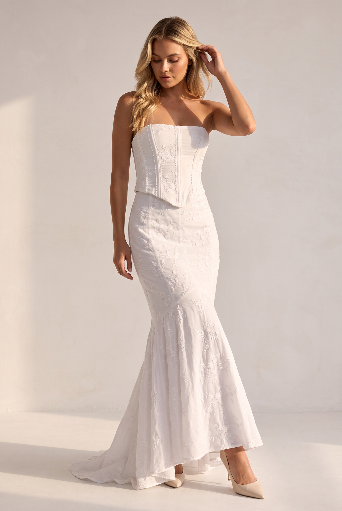 Robe Sirène Dentelle Blanche Femme Daphnée