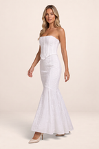 Robe Sirène Dentelle Blanche Femme Daphnée
