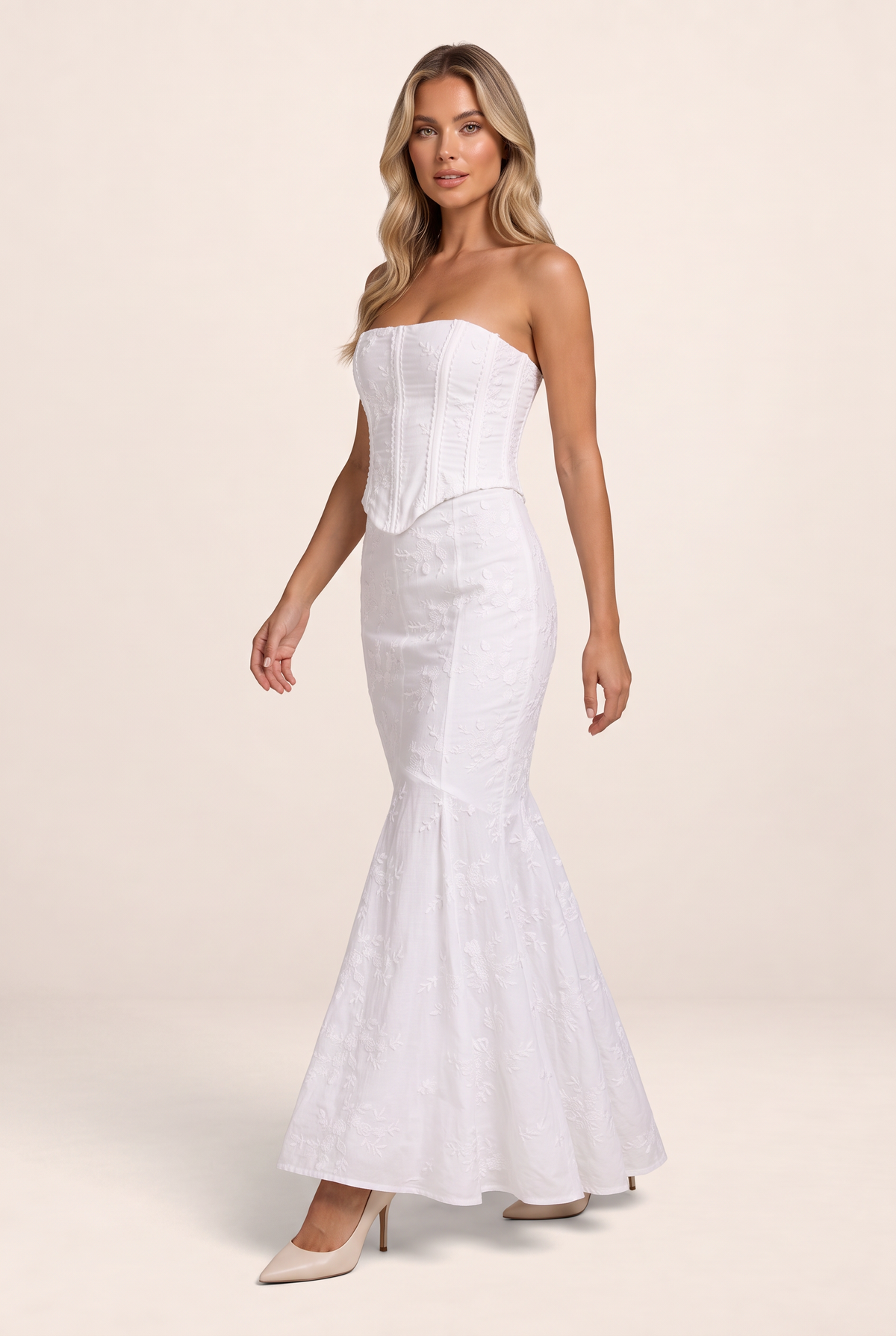 Robe Sirène Dentelle Blanche Femme Daphnée