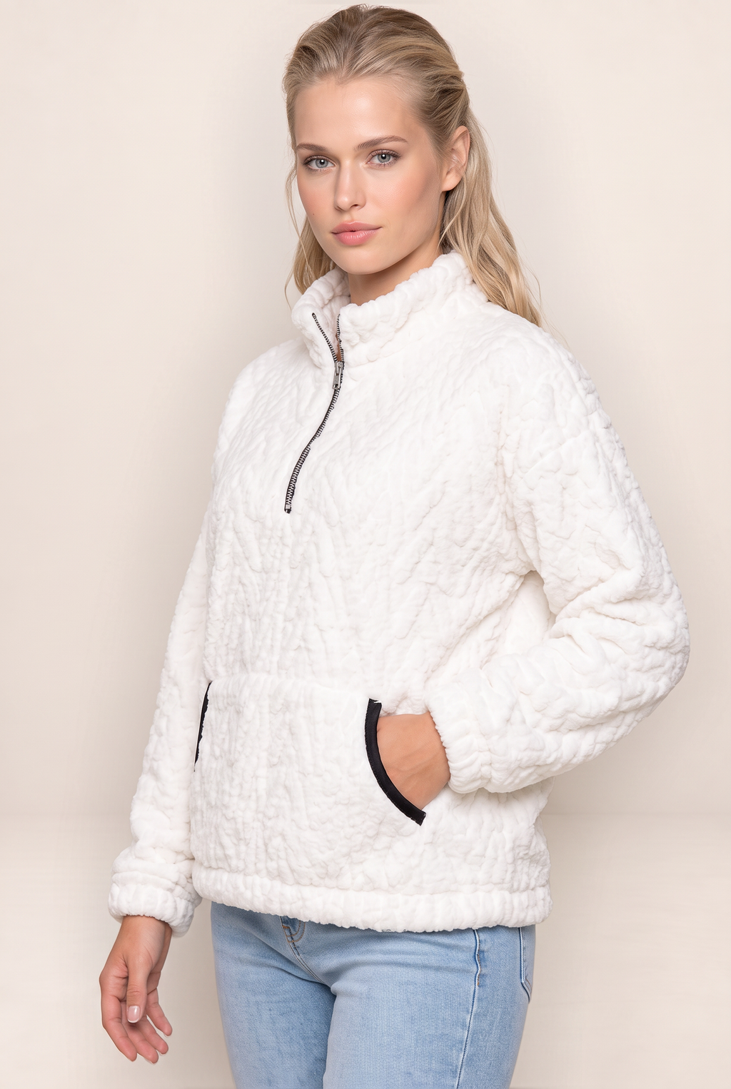 Polaire Demi Zip Col Montant Femme Priscille