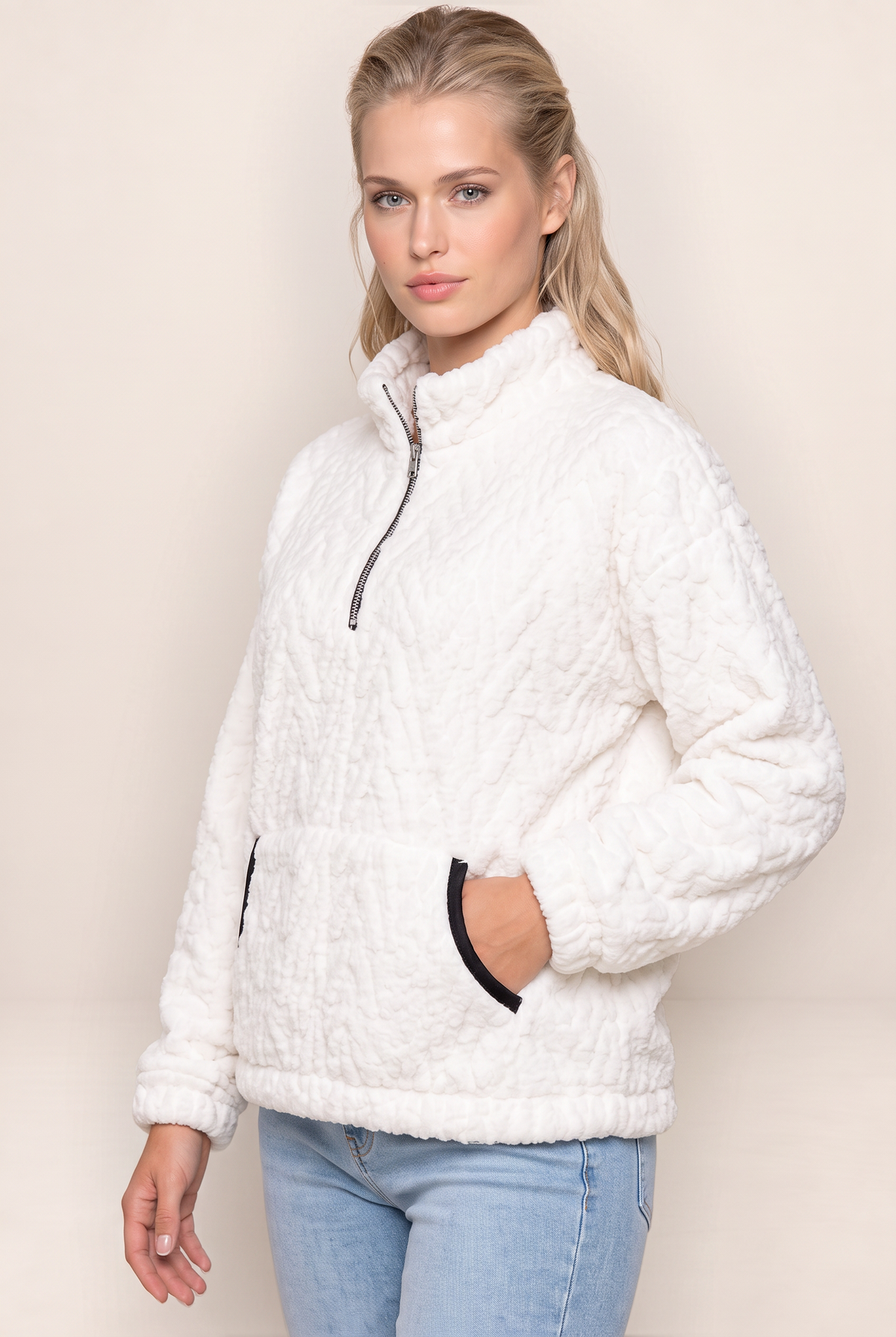 Polaire Demi Zip Col Montant Femme Priscille