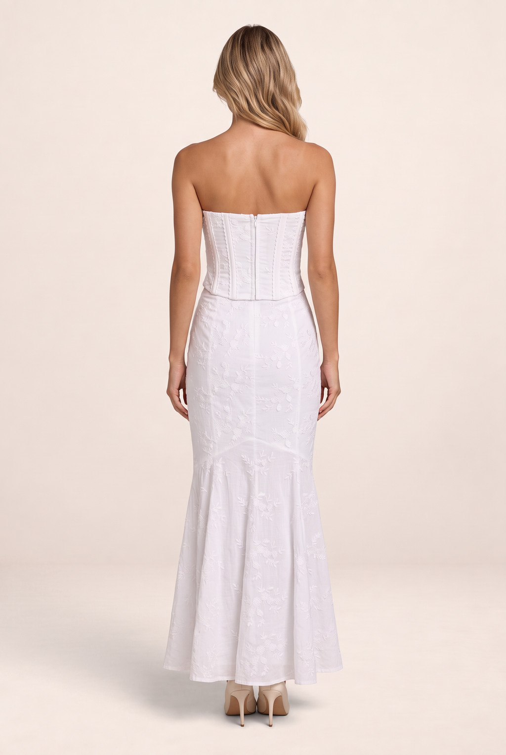 Robe Sirène Dentelle Blanche Femme Daphnée