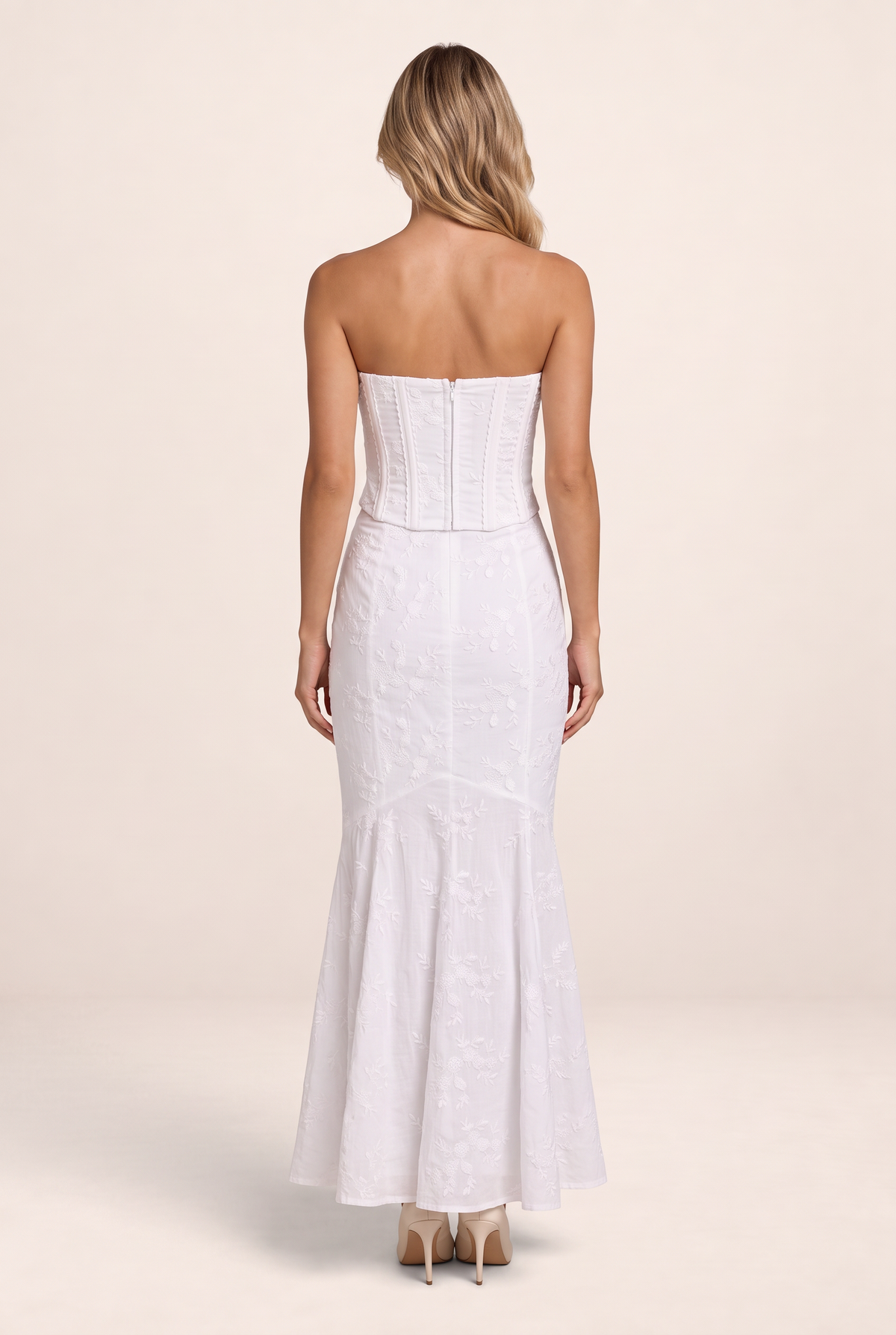 Robe Sirène Dentelle Blanche Femme Daphnée