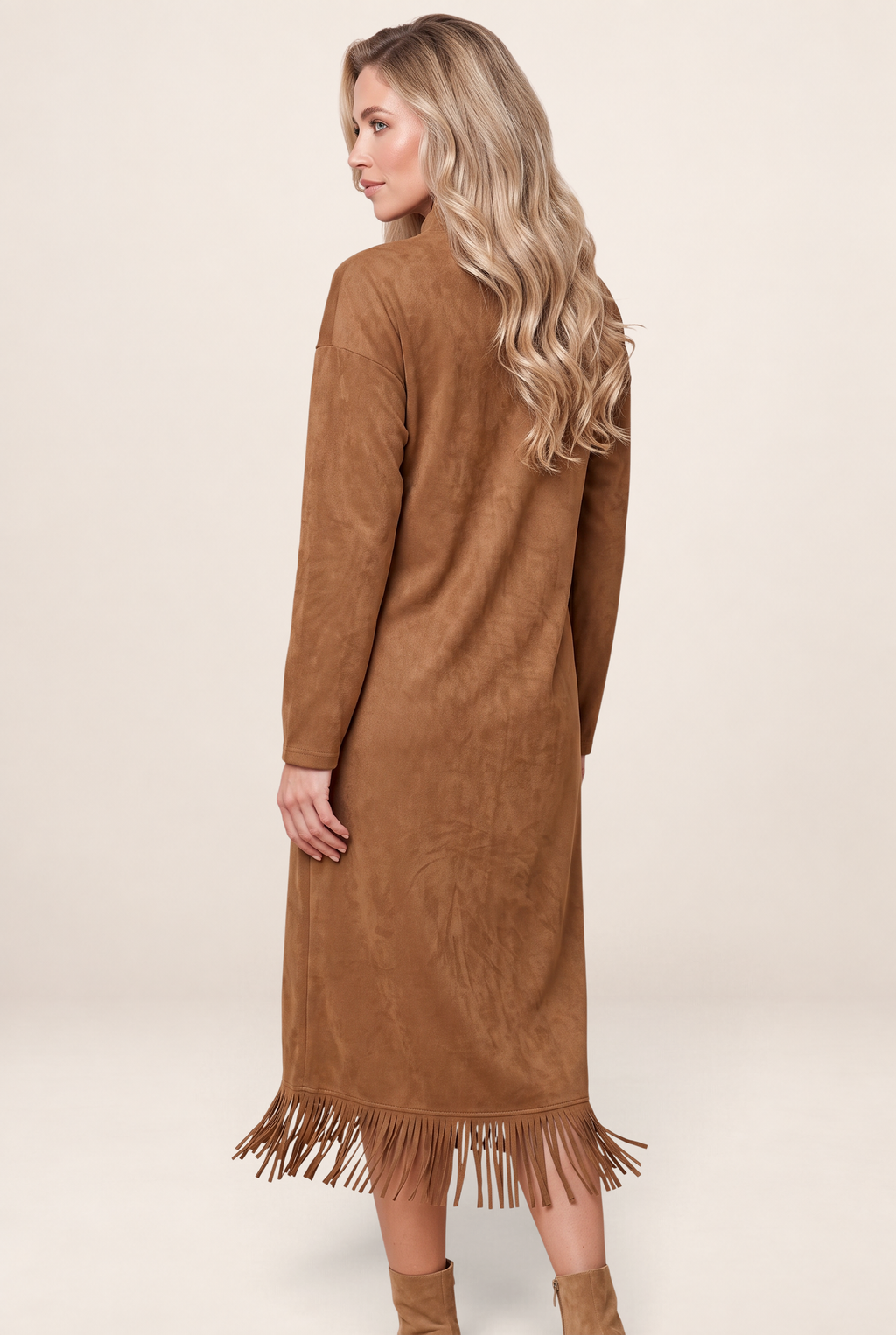 Robe à Franges Manches Longues Femme Jacinthe