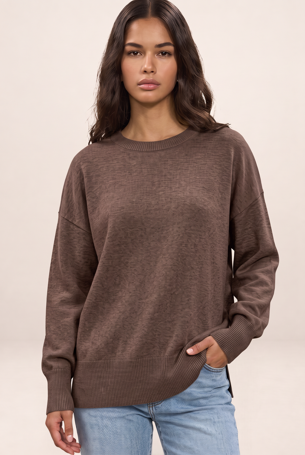 Pull Oversize Col Rond Femme Joanna