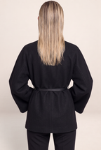 Veste Cape Ceinturée Col Montant Femme Tiphaine