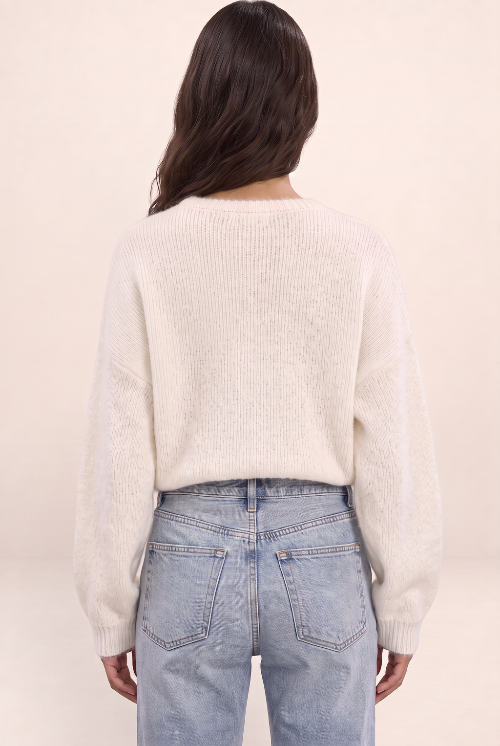 Pull Fleur en Maille Blanc Femme Maya
