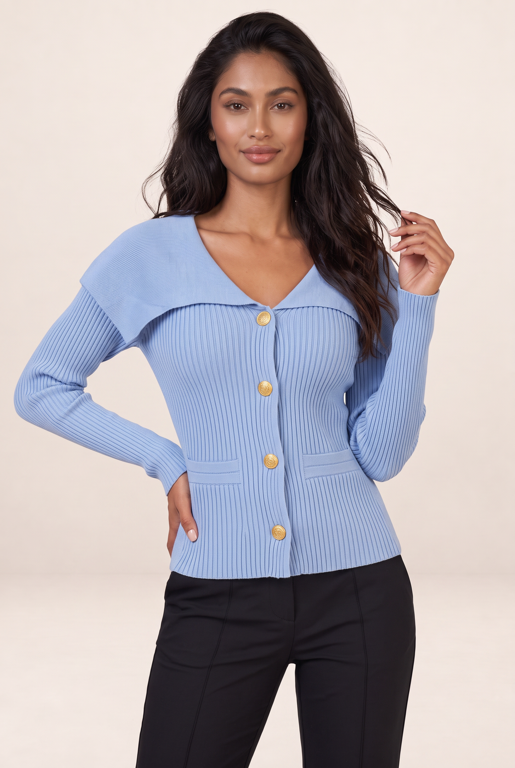 Cardigan Boutons Dorés Femme Liliane