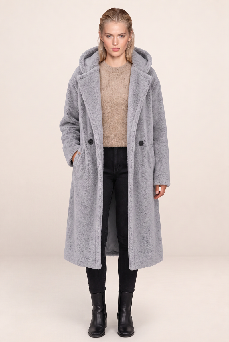 Manteau Moumoute Long à Capuche Femme Dorothée