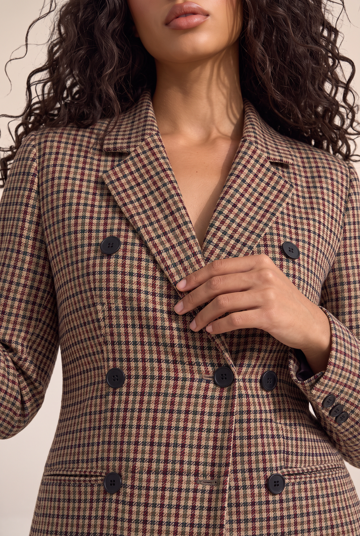 Blazer Croisé Pied de Poule Femme Valérie