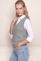 Pull Sans Manche Torsadé Col V Femme Leïla