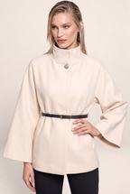 Veste Cape Ceinturée Col Montant Femme Tiphaine