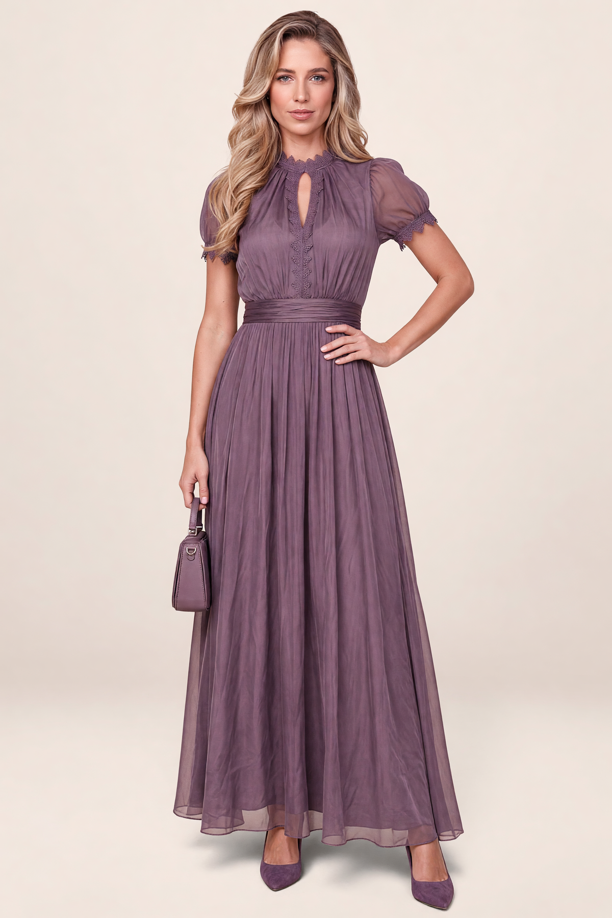 Robe Longue Plissée Femme Lorène
