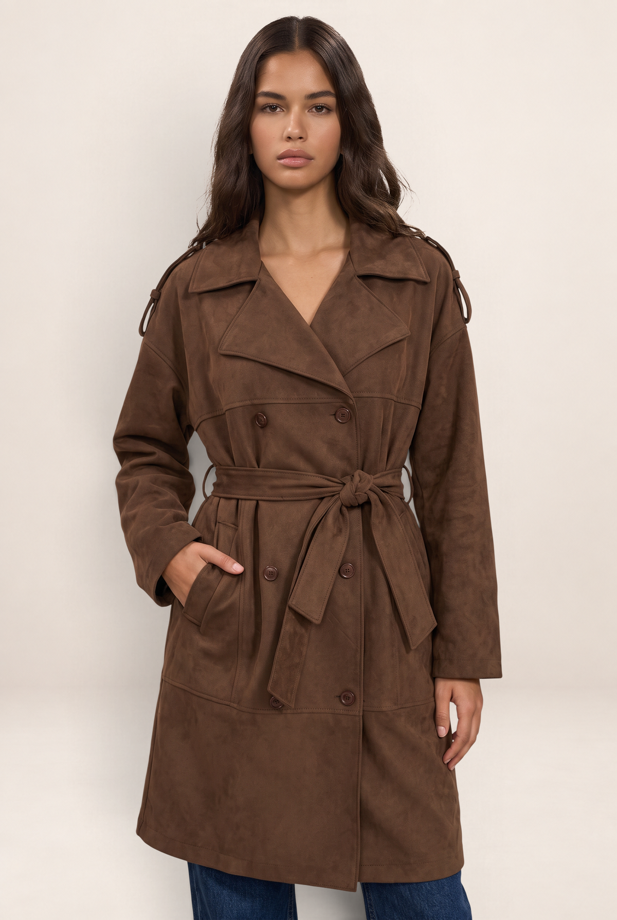 Trench Daim Ceinturé Femme Ludivine