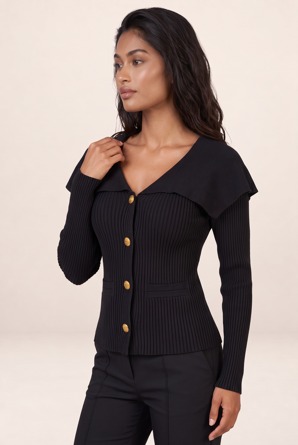 Cardigan Boutons Dorés Femme Liliane