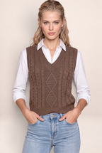 Pull Sans Manche Torsadé Col V Femme Leïla