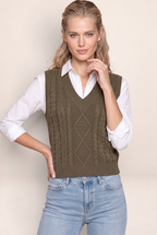 Pull Sans Manche Torsadé Col V Femme Leïla