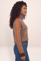 Pull Col Roulé à Chevrons Femme Domitille