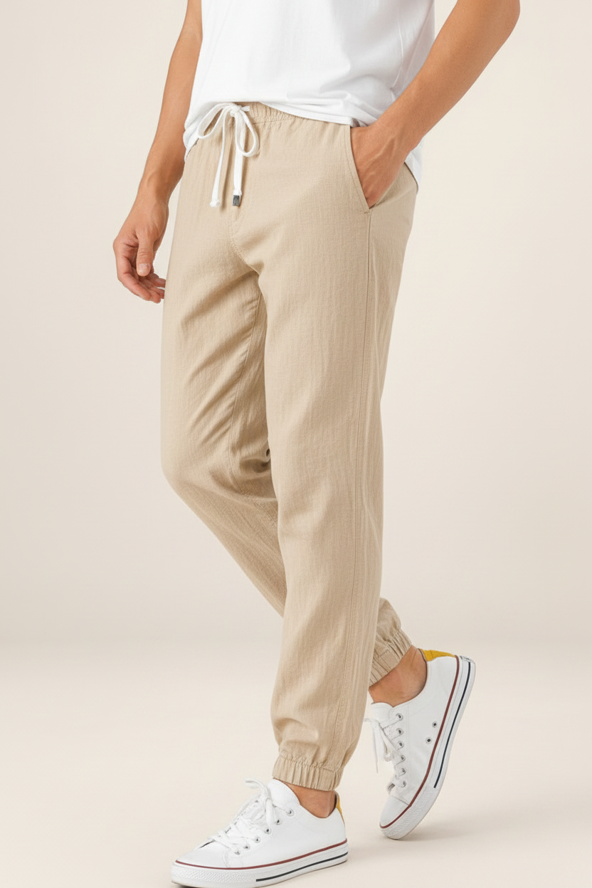 Pantalon Aspect Lin Fluide Homme Valentin