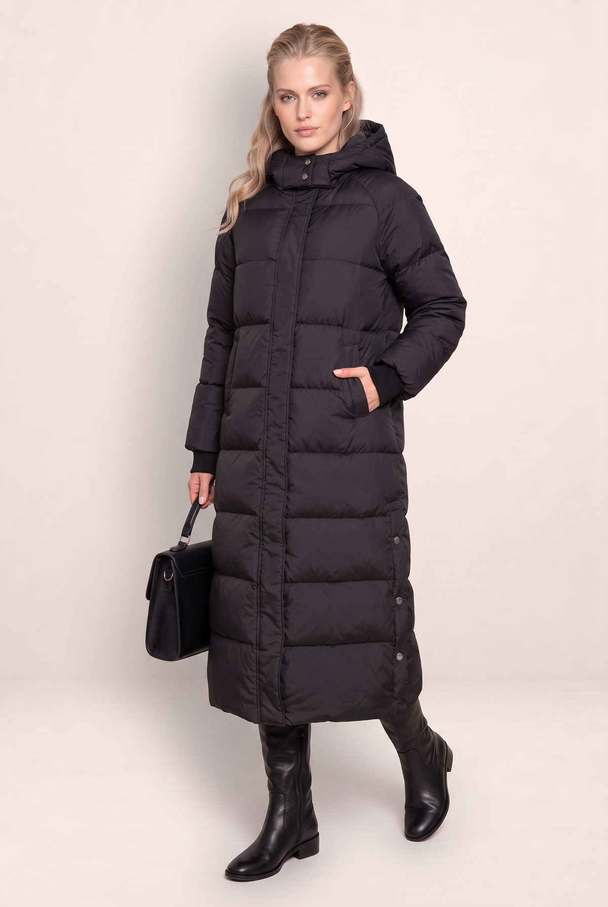 Doudoune Longue à Capuche Femme Hermine